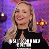 JÁ SEI PEGOU O MEU BOLETIM
