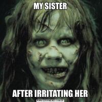 MY SISTERAFTER IRRITATING HER