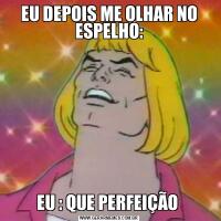 EU DEPOIS ME OLHAR NO ESPELHO:EU : QUE PERFEIÇÃO 
