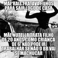 MÃE RAIZ TRATAVA FILHOS PARA SAIR LOGO DE CASAMÃE NUTELLA TRATA FILHO DE 20 ANOS COMO CRIANÇA DE 6, NÃO PODE IR TRABALHAR SE NÃO O BB VAI SE MACHUCAR