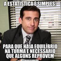 A ESTATÍSTICA É SIMPLES:PARA QUE HAJA EQUILÍBRIO NA TURMA É NECESSÁRIO QUE ALGUNS REPROVEM