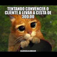 TENTANDO CONVENCER O CLIENTE A LEVAR A CESTA DE 300,00