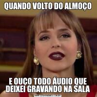 QUANDO VOLTO DO ALMOÇOE OUÇO TODO ÁUDIO QUE DEIXEI GRAVANDO NA SALA