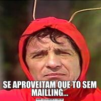 SE APROVEITAM QUE TO SEM MAILLING...