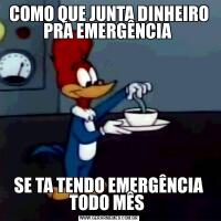 COMO QUE JUNTA DINHEIRO PRA EMERGÊNCIA SE TA TENDO EMERGÊNCIA TODO MÊS 