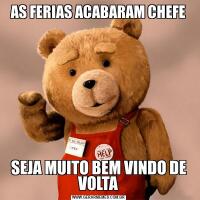 AS FERIAS ACABARAM CHEFESEJA MUITO BEM VINDO DE VOLTA