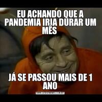 EU ACHANDO QUE A PANDEMIA IRIA DURAR UM MÊS JÁ SE PASSOU MAIS DE 1 ANO