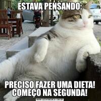 ESTAVA PENSANDO:PRECISO FAZER UMA DIETA! COMEÇO NA SEGUNDA!