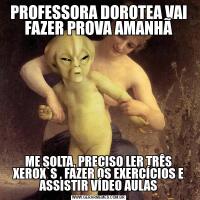 PROFESSORA DOROTEA VAI FAZER PROVA AMANHÃME SOLTA, PRECISO LER TRÊS XEROX`S , FAZER OS EXERCÍCIOS E ASSISTIR VÍDEO AULAS