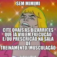 SEM MIMIMICITE QUAIS AS BIZARRICES QUE JÁ VIU EM EXECUÇÃO E/OU PRESCRIÇÃO NA SALA DE TREINAMENTO/MUSCULAÇÃO 