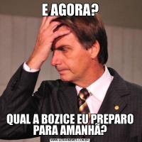 E AGORA?QUAL A BOZICE EU PREPARO PARA AMANHÃ?