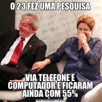 O 23 FEZ UMA PESQUISAVIA TELEFONE E COMPUTADOR E FICARAM AINDA COM 55%