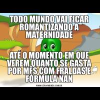 TODO MUNDO VAI FICAR ROMANTIZANDO A MATERNIDADEATÉ O MOMENTO EM QUE VEREM QUANTO SE GASTA POR MÊS COM FRALDAS E FÓRMULA NAN