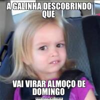 A GALINHA DESCOBRINDO QUE VAI VIRAR ALMOÇO DE DOMINGO 