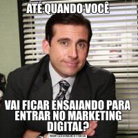 ATÉ QUANDO VOCÊVAI FICAR ENSAIANDO PARA ENTRAR NO MARKETING DIGITAL?