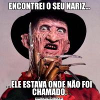 ENCONTREI O SEU NARIZ......ELE ESTAVA ONDE NÃO FOI CHAMADO.