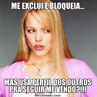 ME EXCLUI E BLOQUEIA...MAS USA PERFIL DOS OUTROS PRA SEGUIR ME VENDO?!!!