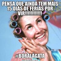 PENSA QUE AINDA TEM MAIS 15 DIAS DE FERIAS POR VIR!!!!!!!!!!!!#BORALÁGATA