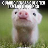 QUANDO PENSAS QUE O TEU IRMÃO É UM PORCO