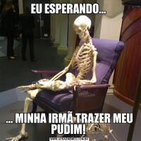 EU ESPERANDO... ... MINHA IRMÃ TRAZER MEU PUDIM! 