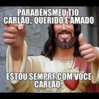 PARABÉNSMEU TIO  CARLÃO,, QUERIDO E AMADO . ESTOU SEMPRE COM VOCE CARLÃO. 