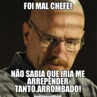 FOI MAL CHEFE!NÃO SABIA QUE IRIA ME ARREPENDER TANTO.ARROMBADO!