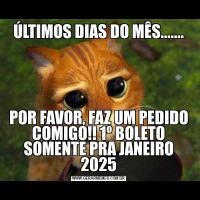 ÚLTIMOS DIAS DO MÊS.......POR FAVOR, FAZ UM PEDIDO COMIGO!! 1º BOLETO SOMENTE PRA JANEIRO 2025