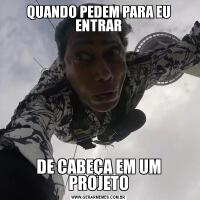 QUANDO PEDEM PARA EU ENTRARDE CABEÇA EM UM PROJETO