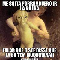 ME SOLTA PORRA!!QUERO IR LA NO IRÃFALAR QUE O STF DISSE QUE LA SO TEM MUQUIRANA!!