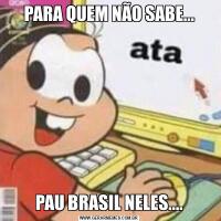 PARA QUEM NÃO SABE...PAU BRASIL NELES....