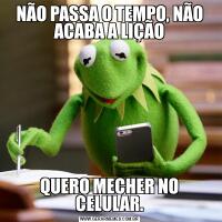 NÃO PASSA O TEMPO, NÃO ACABA A LIÇÃOQUERO MECHER NO CELULAR.