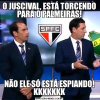 O JUSCIVAL, ESTÁ TORCENDO PARA O PALMEIRAS!NÃO ELE SÓ ESTÁ ESPIANDO! KKKKKKK