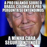 A PRO FALANDO SOBRE O BRASIL COLONIA E A PRO  PERGUNTA SE ENTENDIMOSA MINHA CARA  , SEGURO ENTENDEU 