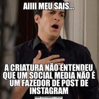 AIIII MEU SAIS...A CRIATURA NÃO ENTENDEU QUE UM SOCIAL MEDIA NÃO É UM FAZEDOR DE POST DE INSTAGRAM