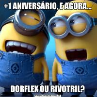 +1 ANIVERSÁRIO, E AGORA…DORFLEX OU RIVOTRIL?
