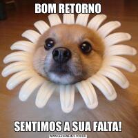 BOM RETORNOSENTIMOS A SUA FALTA!