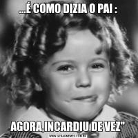 ...É COMO DIZIA O PAI :AGORA,INCARDIU DE VEZ