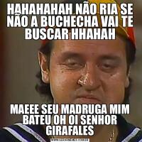 HAHAHAHAH NÃO RIA SE NÃO A BUCHECHA VAI TE BUSCAR HHAHAHMAEEE SEU MADRUGA MIM BATEU OH OI SENHOR GIRAFALES
