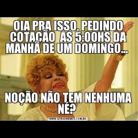 OIA PRA ISSO, PEDINDO COTAÇÃO  AS 5:00HS DA MANHÃ DE UM DOMINGO... NOÇÃO NÃO TEM NENHUMA NÉ? 