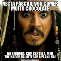 NESTA PÁSCOA, VOU COMER MUITO CHOCOLATENA SEGUNDA, COM CERTEZA, MEU TREINADOR VAI ALTERAR A PLANILHA!