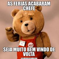 AS FERIAS ACABARAM CHEFESEJA MUITO BEM VINDO DE VOLTA