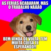 AS FÉRIAS ACABARAM, MAS O TRABALHO NÃÃÃOBEM-VINDA DE VOLTA, TEM MUITA COISA TE ESPERANDO!!