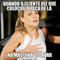 QUANDO O CLIENTE DIZ QUE COLOCOU A PEÇA DE LÃ NA MÁQUINA DE LAVAR