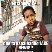 Então é você...que tá espalhando FAKE NEWS!?