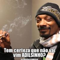 Tem certeza que não vai vim ADILSINHO?