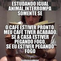 ESTUDANDO IGUAL ANIMAL,INTERROMPA SOMENTE SEO CAFÉ ESTIVER PRONTO,
 MEU CAFÉ TIVER ACABADO,
SE A CASA ESTIVER PEGANDO FOGO,
SE EU ESTIVER PEGANDO FOGO
