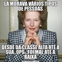 LÁ MORAVA VÁRIOS TIPOS DE PESSOASDESDE DA CLASSE ALTA ATÉ A SUA..OPS...FOI MAL ATÉ A BAIXA