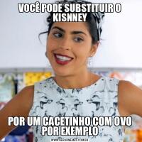 VOCÊ PODE SUBSTITUIR O KISNNEYPOR UM CACETINHO COM OVO POR EXEMPLO