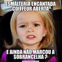 ESMALTERIA ENCANTADA COIFFEUR ABERTAE AINDA NÃO MARCOU A SOBRANCELHA ?