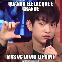 QUANDO ELE DIZ QUE E GRANDEMAS VC JA VIU  O PRINT